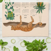 Jungle-Katzen; Leoparden und Topf-Pflanze 2025 Geschirrtuch (Gefaltet)