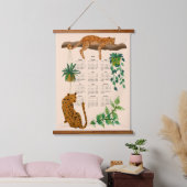 Jungle-Katzen; Leoparden und Topf-Pflanze 2025 Wandteppich Mit Holzrahmen (Schlafzimmer)