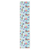 Jungle Katzen mit Blume und Blätter Kurzer Tischläufer (Vorderseite)