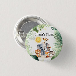 Jungle Kids Party Kindertiere Spaß Geburtstag Tag Button