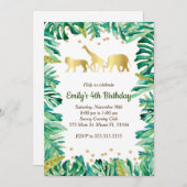 Jungle Kindergeburtstag Einladung Safari Tiere (Vorne/Hinten)