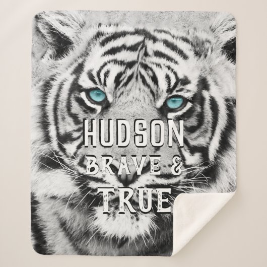 Jungle Kinderzimmer Bengalisch Tiger Blue Eyes Mus Sherpadecke (Vorderseite)