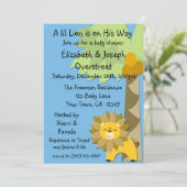 Jungle King Lion Blue Sky Baby Dusche Zoo Safari Einladung (Stehend Vorderseite)