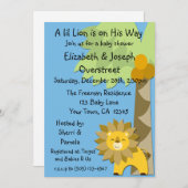 Jungle King Lion Blue Sky Baby Dusche Zoo Safari Einladung (Vorne/Hinten)