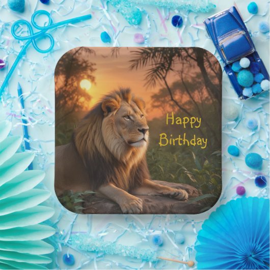 Jungle King Lion Pappteller (Party)