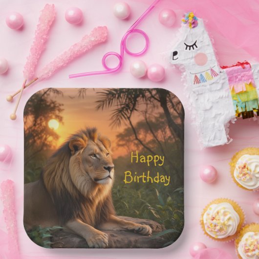 Jungle King Lion Pappteller (Party)