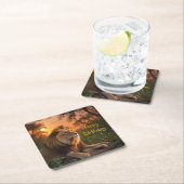 Jungle King Lion Rechteckiger Pappuntersetzer (Vor Ort)