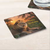 Jungle King Lion Rechteckiger Pappuntersetzer (angewinkelt)