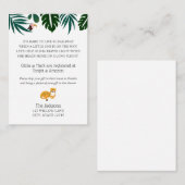 Jungle Langstrecken-Babydusche Begleitkarte (Vorne/Hinten)