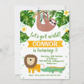 Jungle Lasse Wild zum Geburtstag Einladung (Vorderseite)