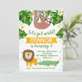 Jungle Lasse Wild zum Geburtstag Einladung (Stehend Vorderseite)