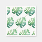 Jungle Leaf Birthday Watercolor Paper Napkin Serviette (Vorderseite)