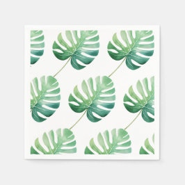 Jungle Leaf Birthday Watercolor Paper Napkin Serviette