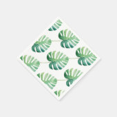 Jungle Leaf Birthday Watercolor Paper Napkin Serviette (Ecke)