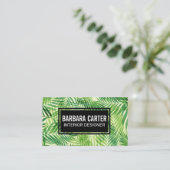 Jungle Leaf Muster Business Card Visitenkarte (Stehend Vorderseite)