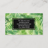 Jungle Leaf Muster Business Card Visitenkarte (Rückseite)