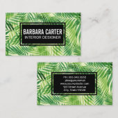 Jungle Leaf Muster Business Card Visitenkarte (Vorne/Hinten)