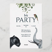 Jungle Leopard 50. Geburtstagsparty Folieneinladung (Rückseite)