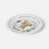 Jungle Leopard Baby Cheetah Grüne Golddusche Pappteller (Schrägansicht)