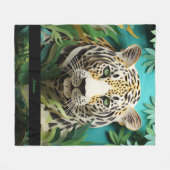 Jungle Leopard Personalisierter Name Fleecedecke (Vorderseite (Horizontal))