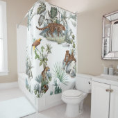 Jungle Leopard Wasserfarbe Tropische Szene Duschvorhang (Beispiel)