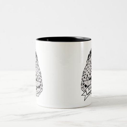 Jungle Leopard Wild Pattern & Personalisierter Nam Zweifarbige Tasse (Mittel)