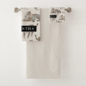 Jungle Leopard Wildtier Muster Badhandtuch Set (Insitu)