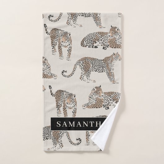 Jungle Leopard Wildtier Muster Badhandtuch Set (Handtuch)