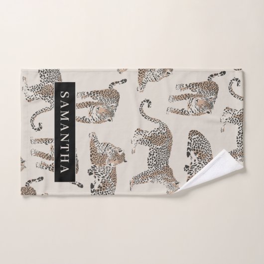 Jungle Leopard Wildtier Muster Badhandtuch Set (Handtuch)