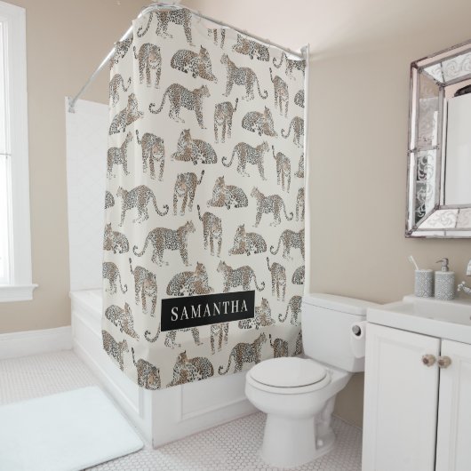 Jungle Leopard Wildtier Muster Duschvorhang (Beispiel)