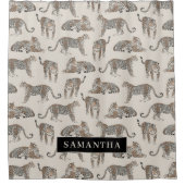 Jungle Leopard Wildtier Muster Duschvorhang (Vorderseite)