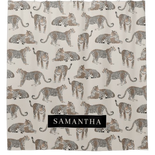 Jungle Leopard Wildtier Muster Duschvorhang (Vorderseite)