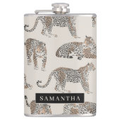 Jungle Leopard Wildtier Muster Flachmann (Vorderseite)