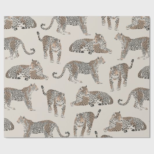 Jungle Leopard Wildtier Muster Geschenkpapier (Flach)