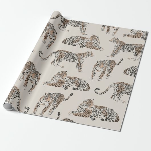 Jungle Leopard Wildtier Muster Geschenkpapier (Ungerollt)