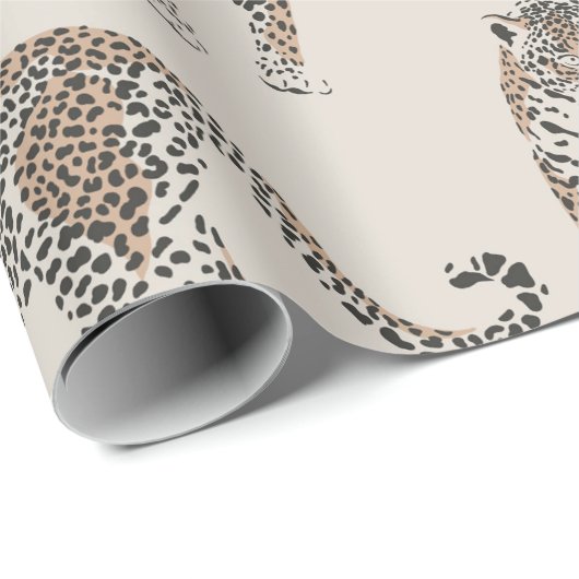 Jungle Leopard Wildtier Muster Geschenkpapier (Rolleneckpunkt)