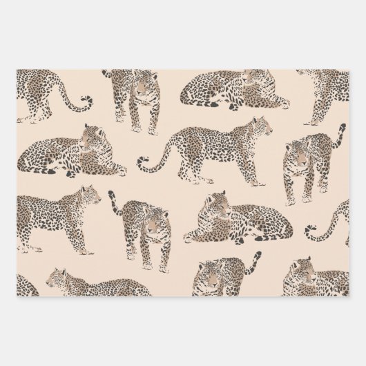 Jungle Leopard Wildtier Muster Geschenkpapier Set (Vorderseite 3)