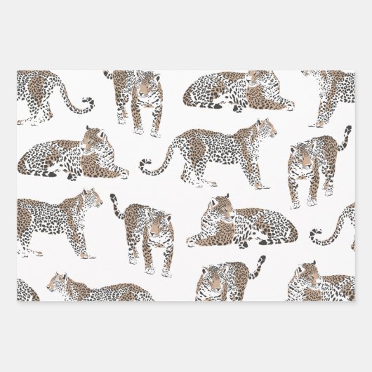 Jungle Leopard Wildtier Muster Geschenkpapier Set (Vorderseite 2)