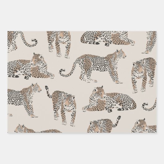 Jungle Leopard Wildtier Muster Geschenkpapier Set (Vorderseite)