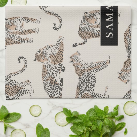 Jungle Leopard Wildtier Muster Geschirrtuch (Gefaltet)