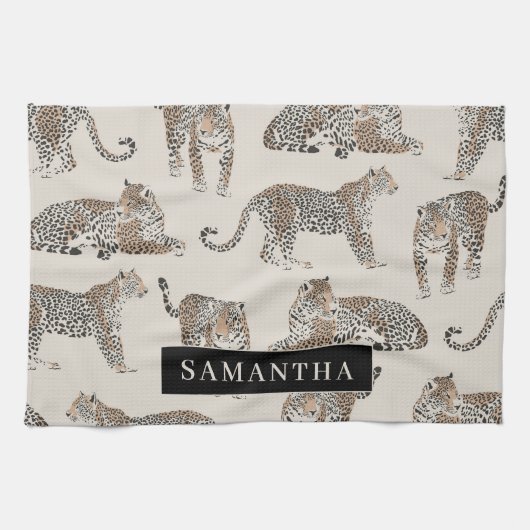 Jungle Leopard Wildtier Muster Geschirrtuch (Horizontal)