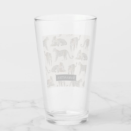 Jungle Leopard Wildtier Muster Glas (Rückseite)