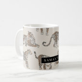 Jungle Leopard Wildtier Muster Kaffeetasse (Vorderseite Links)