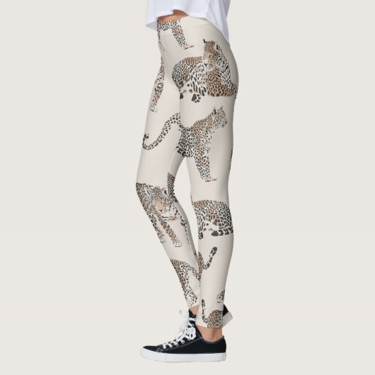 Jungle Leopard Wildtier Muster Leggings (Links)