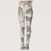 Jungle Leopard Wildtier Muster Leggings (Vorderseite)