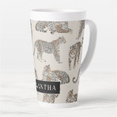 Jungle Leopard Wildtier Muster Milchtasse (Rechte Ecke)
