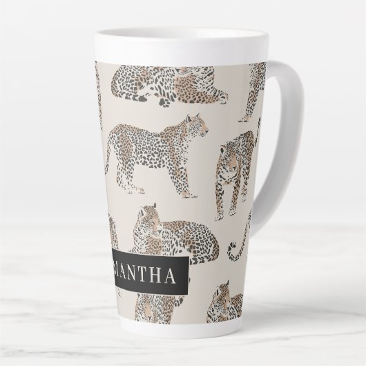 Jungle Leopard Wildtier Muster Milchtasse (Rechte Ecke)