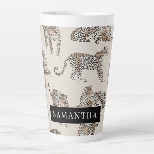 Jungle Leopard Wildtier Muster Milchtasse (Vorderseite)