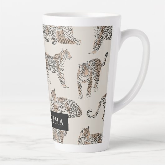 Jungle Leopard Wildtier Muster Milchtasse (Rechts)