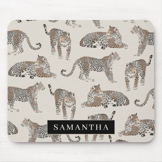 Jungle Leopard Wildtier Muster Mousepad (Vorne)